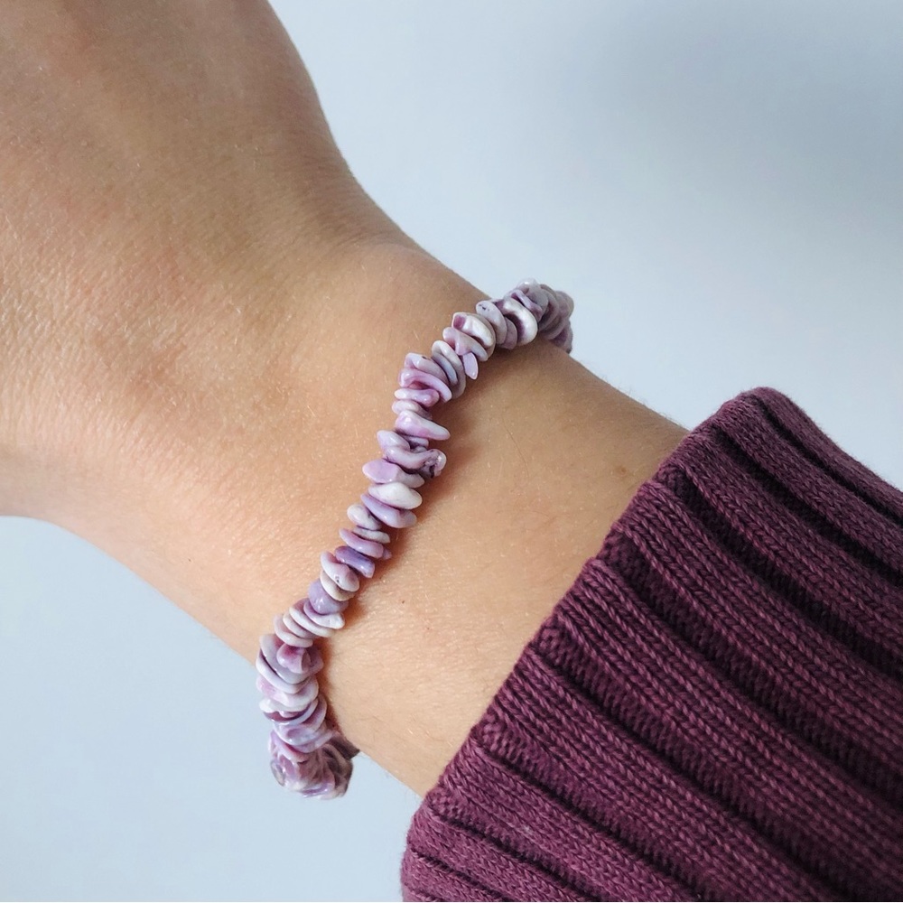 Y2K 90s Purple Puka Shell Bracelet